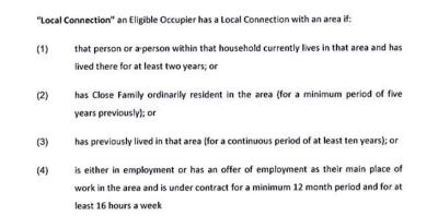 Local Connection Criteria